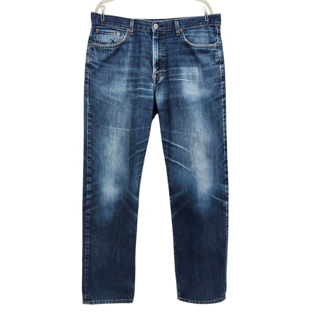 Vintage Lucky Brand Mens 36 Jeans Regular Inseam Straight Leg Distressed Denim
